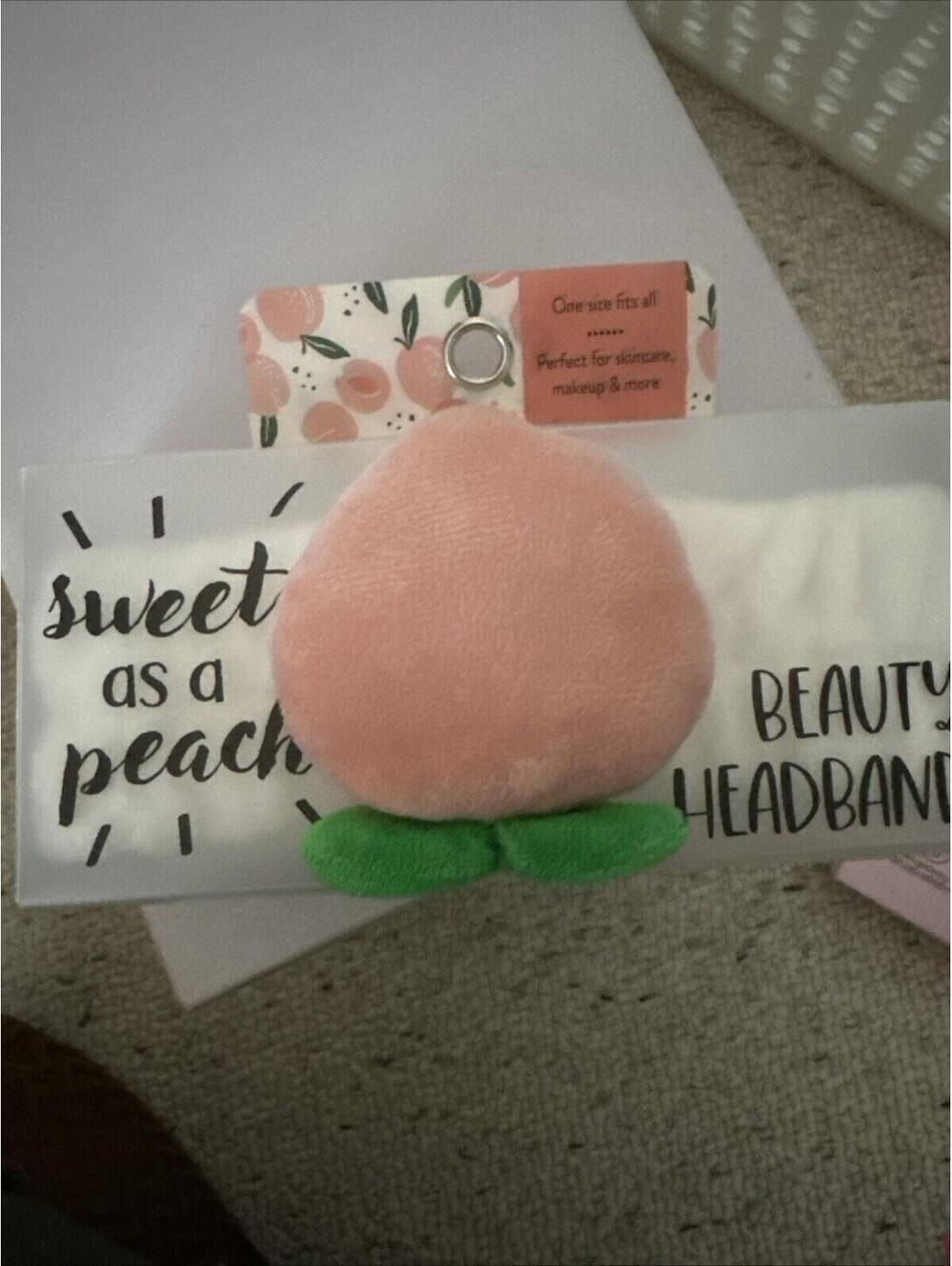 TRU BEAUTY 3D Teddy Headyband Spa Headband ~PEACH PLEASE~ NIB